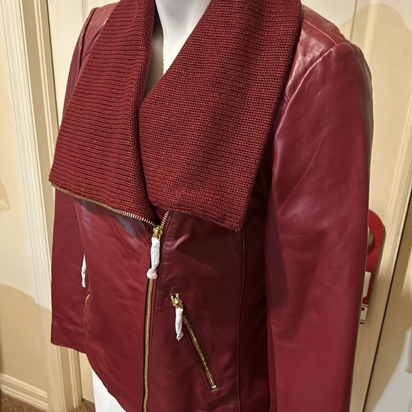 IMAN Leather and fabric Jacket. NWT Small - Picture 3 of 10